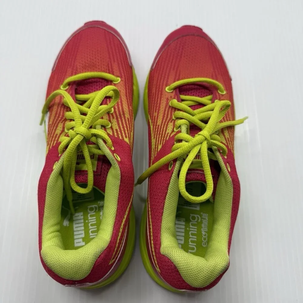 Puma Sequence Women’s Running Shoes Sz 7.5 Pink Chartreuse Lace Up Sneakers NWOB